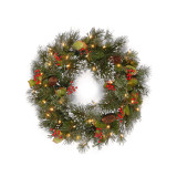 24 in. Wintry Pine Wreath with 50 LED Lights