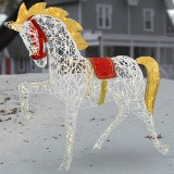 48 x 51 in. Pre-lit Standing Horse Decor Piece LED Clear, 160 Lights