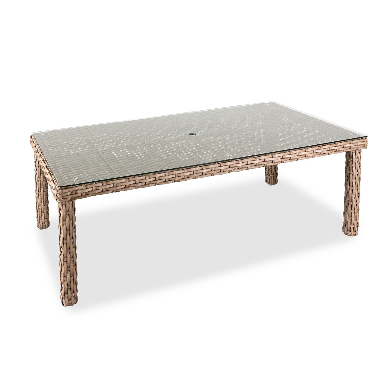 Siesta Aged Teak Outdoor Wicker 84 x 40 in. Dining Table