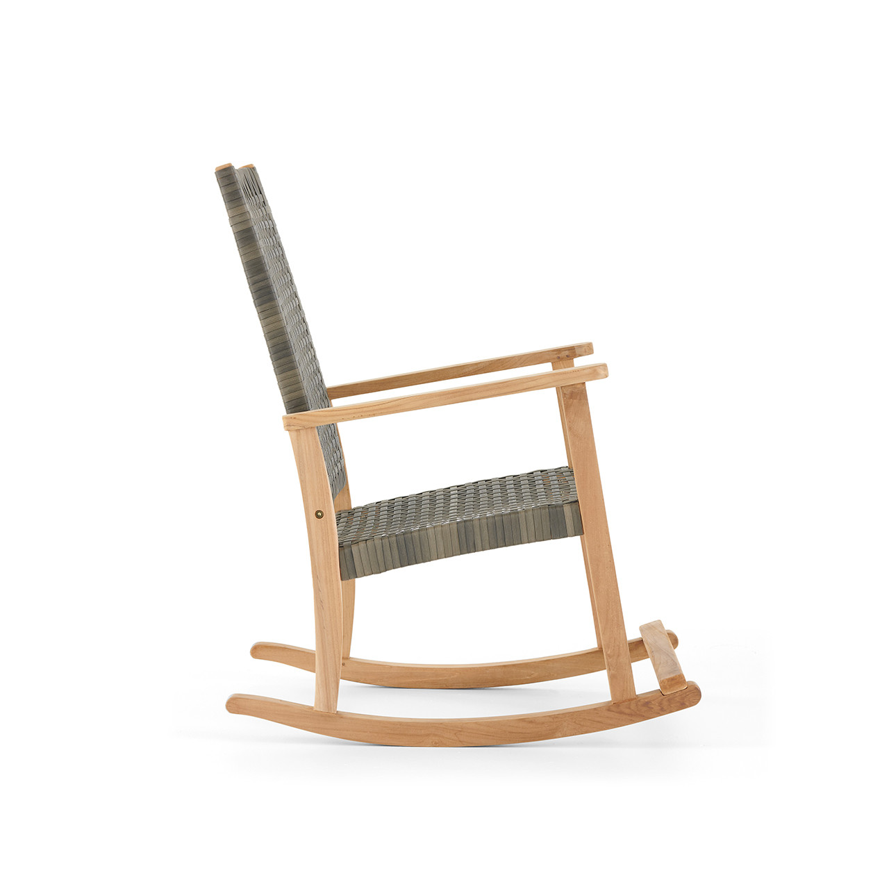 Hampton Driftwood Outdoor Wicker and Solid Teak Rocking Chair