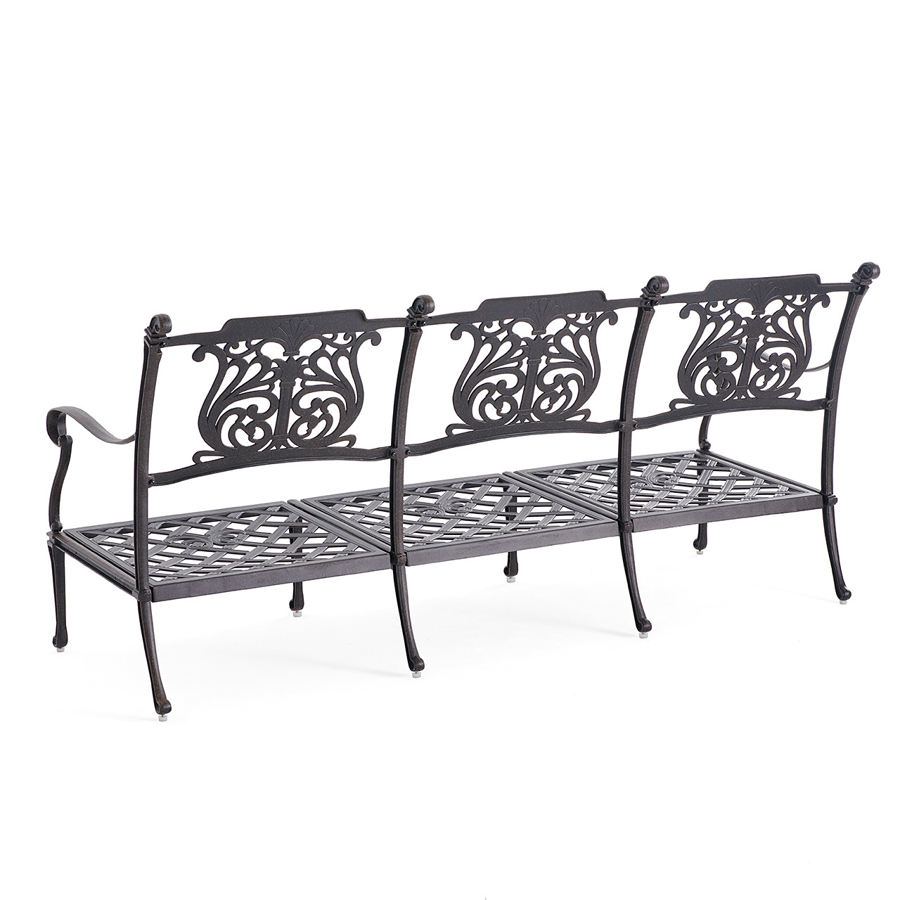 Naples Aged Bronze Cast Aluminum with Cushions 3 Pc. Sofa Group + Club