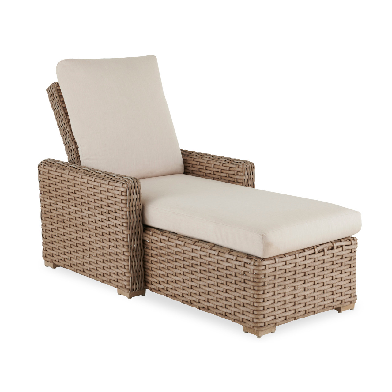 Siesta Aged Teak Outdoor Wicker and Cushion Chaise Lounge
