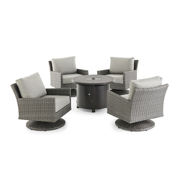 Sydney Husk Outdoor Wicker and Concealed Cushion Swivel Club Rocker