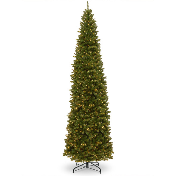 North Valley Spruce Pencil Slim Christmas Tree Incandescent Clear Lights