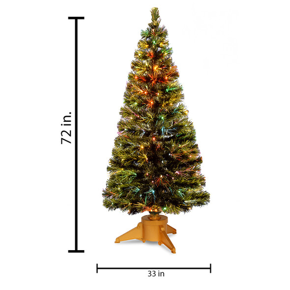 Pre-lit Multicolor Fiber Optic Slim Christmas Tree