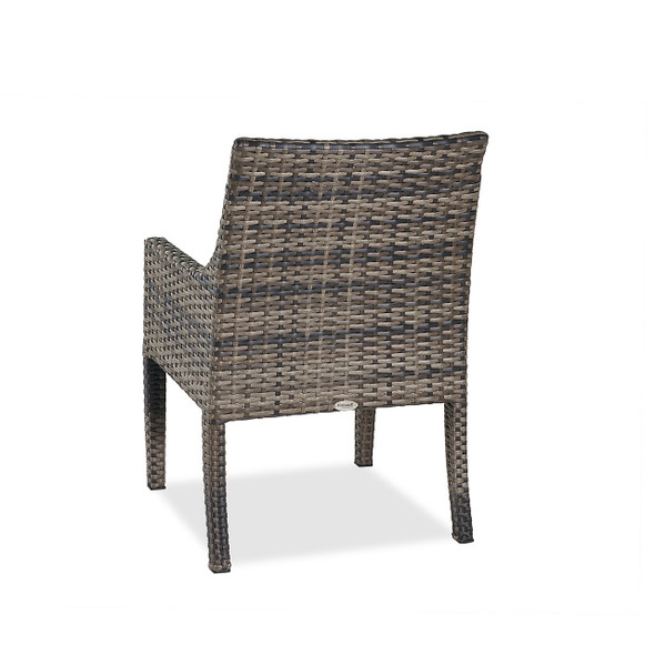 Tangiers Canola Seed Outdoor Wicker and Cast Lagoon Cushion Dining Arm Chair