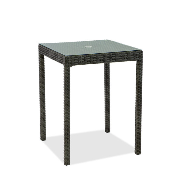 Havana Saddle Grey Outdoor Wicker 30 in. Sq. Bar Table