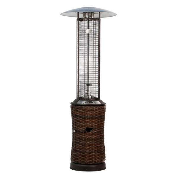 87 in. Espresso Outdoor Wicker Inferno 48,000 BTU LP Gas Patio Heater