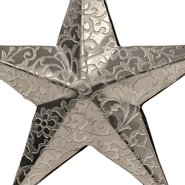 In-Store Only - 3.5 in. Etched Silver Star Iron Christmas Ornament