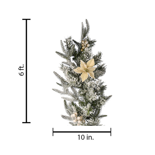 6 ft. Frosted Colonial Fir Garland Incandescent Clear, 50 Lights