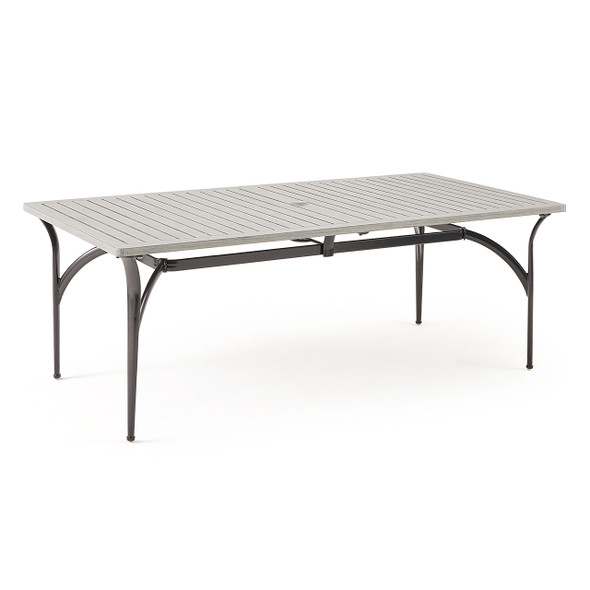 Metro Meteor Aluminum with Silver Sling 7 Piece Dining Set + 84 x 42 in. Rect. Table Metro Meteor Aluminum with Silver Sling 7 Piece Dining Set + 84 x 42 in. Rect. Table