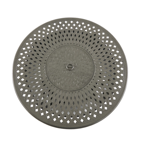 Trellis Saddle Grey Cast Aluminum 48 in. D LP Gas Fire Pit Coffee Table