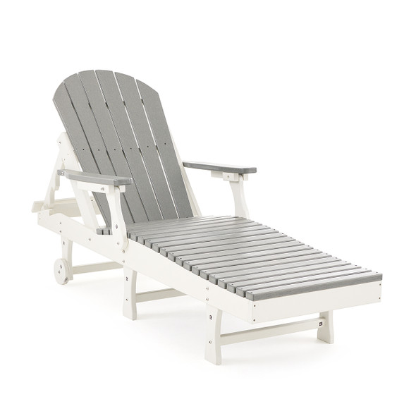 Farmhouse Polymer 3 Piece Chaise Set + 18 in. Sq. Side Table
