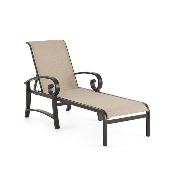 Solstice Aged Bronze Aluminum and Sling Chaise Lounge