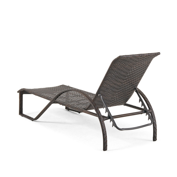 Terrace Outdoor Wicker Woven Arm Chaise Lounge