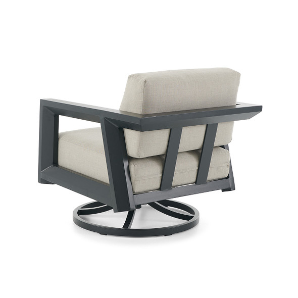 Marino Midnight Aluminum with Cushions Swivel Club Chair