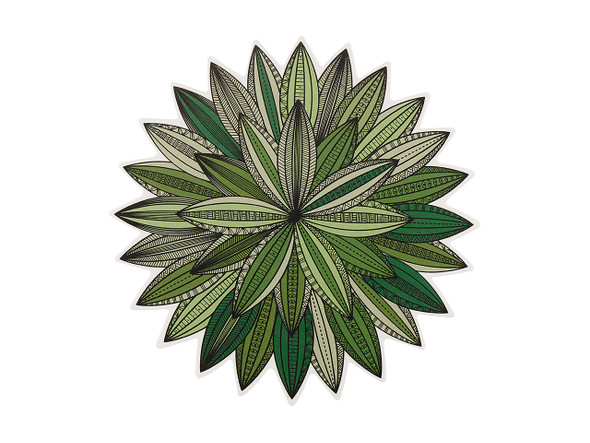 15 in. Round Green Agave Vinyl Placemat