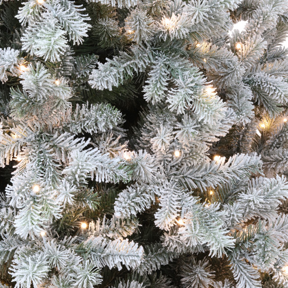 7.5 ft. Flocked Aspen Fir Christmas Tree, 800 Dual LED Lights 