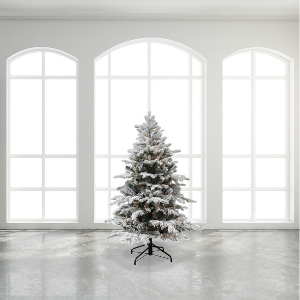 4.5 ft. Kelford Fir Clear White LED Christmas Tree, 300 Lights 