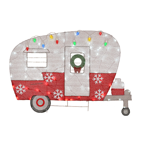 National Tree Company 32 in. 2D Christmas Camper Bus with 80 LED Lights