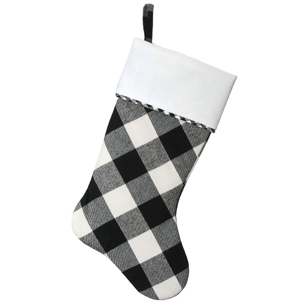National Tree Company 19 in. General Store Collection Plaid Stocking