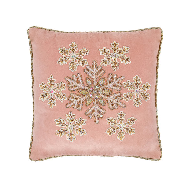 National Tree Company 14 in. x 1 4 in. Snowflake Beaded Pillow