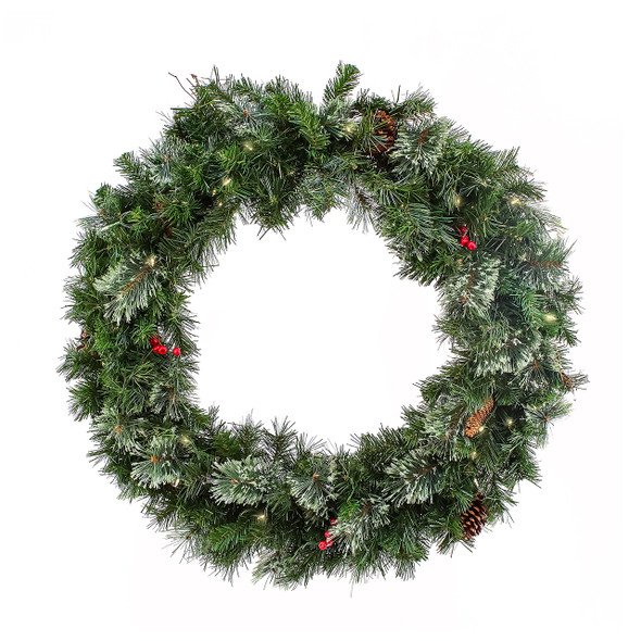 National Tree Company 36 in. Glistening Pine Wreath with 100 LED Lights