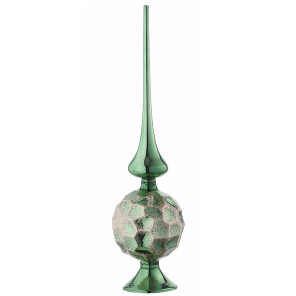 15 in. Sage Green Glass Christmas Tree Topper