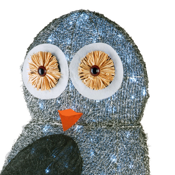 National Tree Company 37 in. Fuzzy Fabric Owl with 105 LED Lights