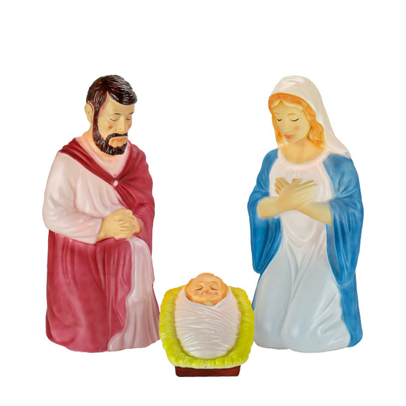National Tree Company 3-Piece Vintage Styled Blow Mold Nativity with 5 LED Lights