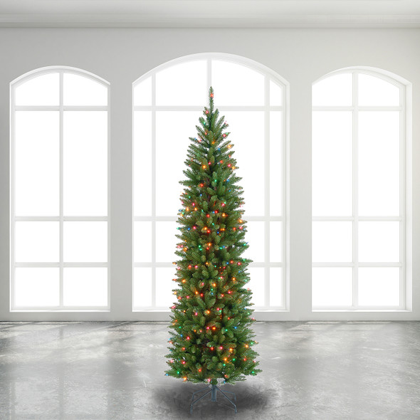 National Tree Company 6.5 ft. Kingswood Fir Pencil Tree with 250 Multicolor Lights