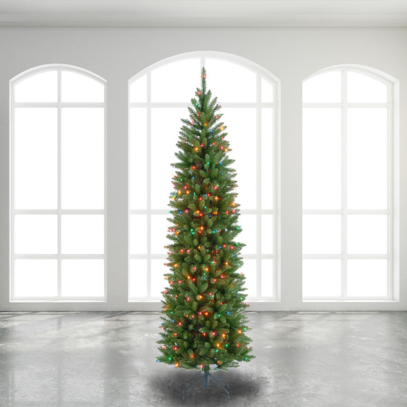 National Tree Company 7.5 ft. Kingswood Fir Pencil Tree with 350 Multicolor Lights