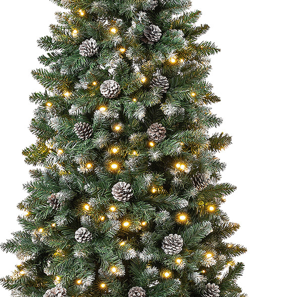 National Tree Company 7.5 ft. Oakley Hills Snow Slim Tree with 350 LED Lights