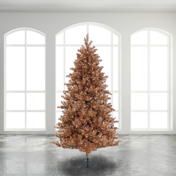 National Tree Company 7.5 ft. Rose Gold Metallic Christmas Tree with 1250 LED Lights