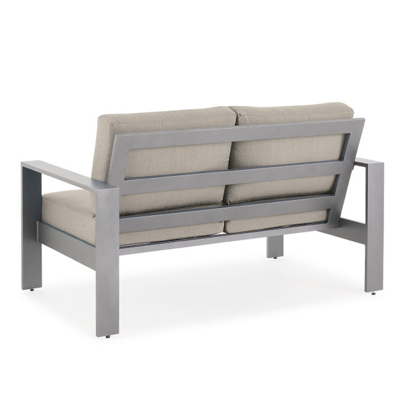 Soho Slate Grey Aluminum with Cushion Loveseat