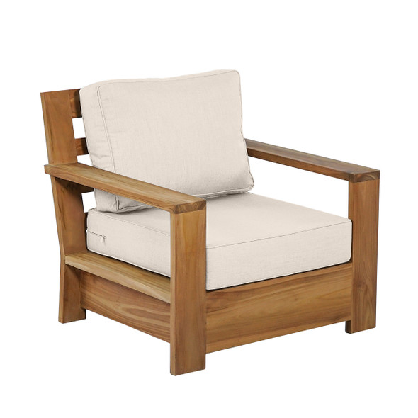 Castello Natural Oil Stain Teak with Cushions Club Chair