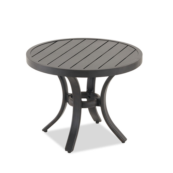 Hill Country Aged Bronze Aluminum and Cushion 3 Piece Chaise Lounge Set + 24 in. D Side Table -