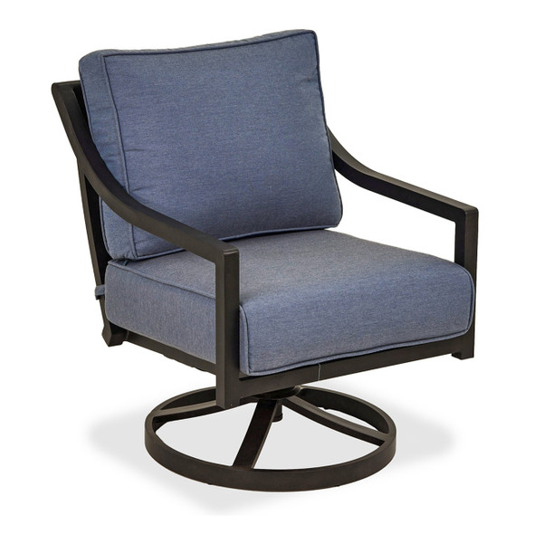 Hill Country Aged Bronze Aluminum with Cushions Swivel Club Rocker -