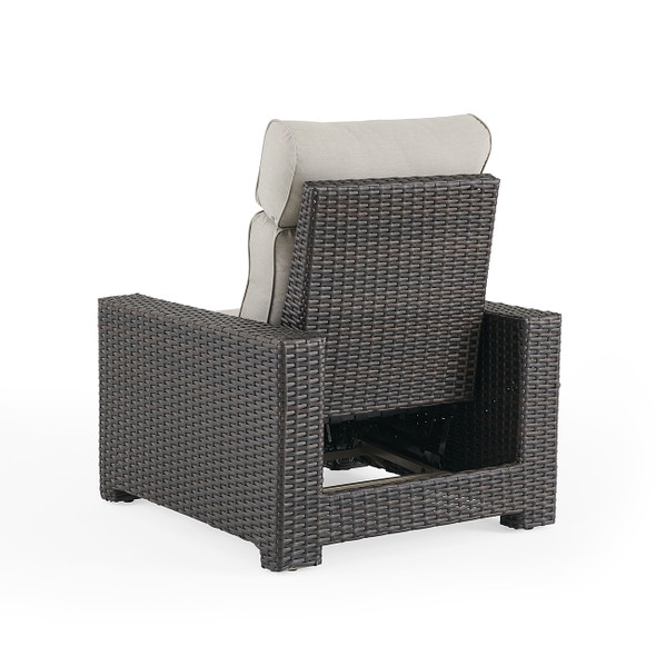 San Lucas Dark Elm Outdoor Wicker with Cushion Recliner