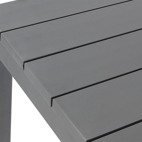 Soho Slate Grey Aluminum 84 x 44 in. Slat Top Dining Table