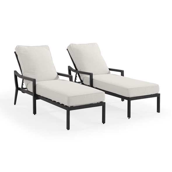 Hill Country Aged Bronze Aluminum and Cushion 2 Piece Chaise Lounge Set -