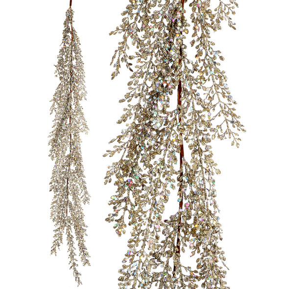 In-Store Only - 4 ft. Gold Glitter and Sequin Artemesia Garland In-Store Only - 4 ft. Gold Glitter and Sequin Artemesia Garland