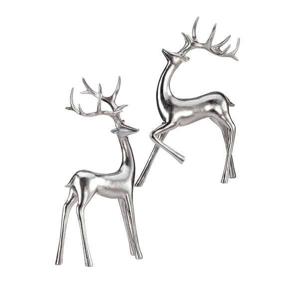 17 in. Resin Sleek Modern Deer, Set of 2