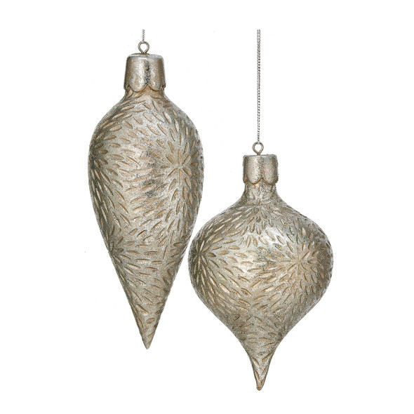 In-Store Only - Resin Sleek Finial Ornaments, Assortment of 2