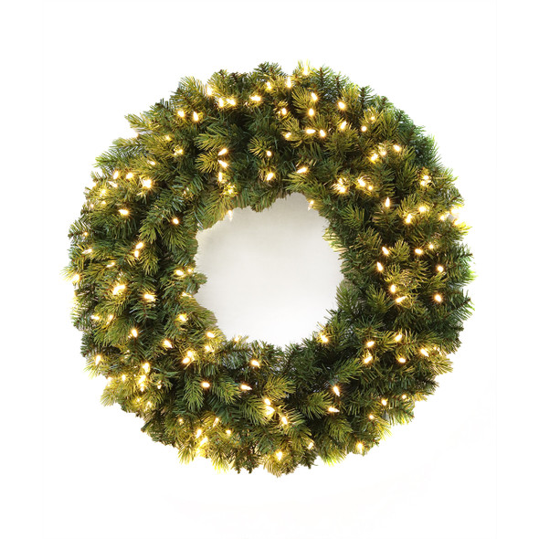 24 in. Balsam Fir Wreath with 50 Warm White LED Lights