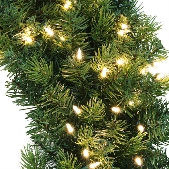 24 in. Balsam Fir Wreath with 50 Warm White LED Lights