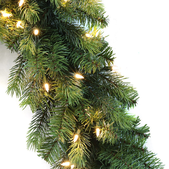 9 ft. Balsam Fir Garland with 100 Warm White LED Lights 9 ft. Balsam Fir Garland with 100 Warm White LED Lights
