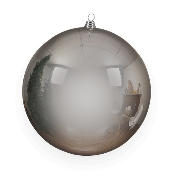 250 mm Silver Shiny Shatterproof Christmas Ball Ornament