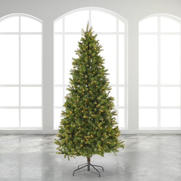 7.5 ft. Balsam Fir Slim Christmas Tree with 750 Twinkling Dual LED Lights