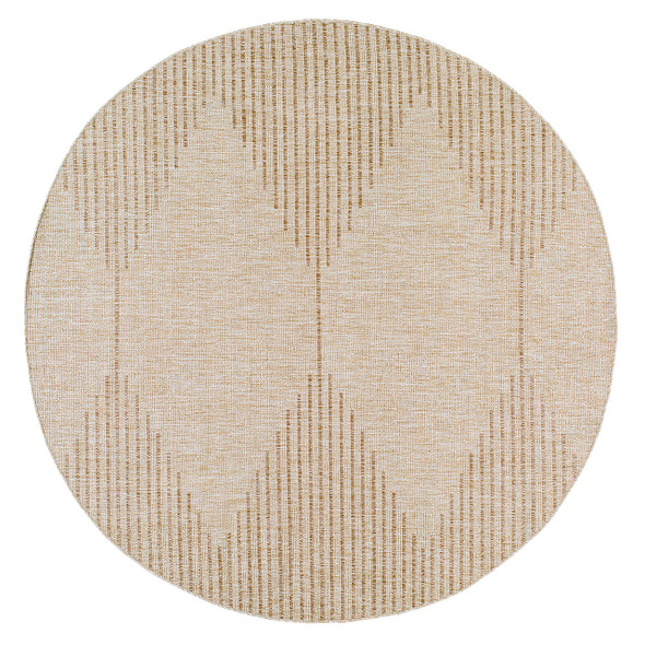 Natural Diamond Stripes Round Rug